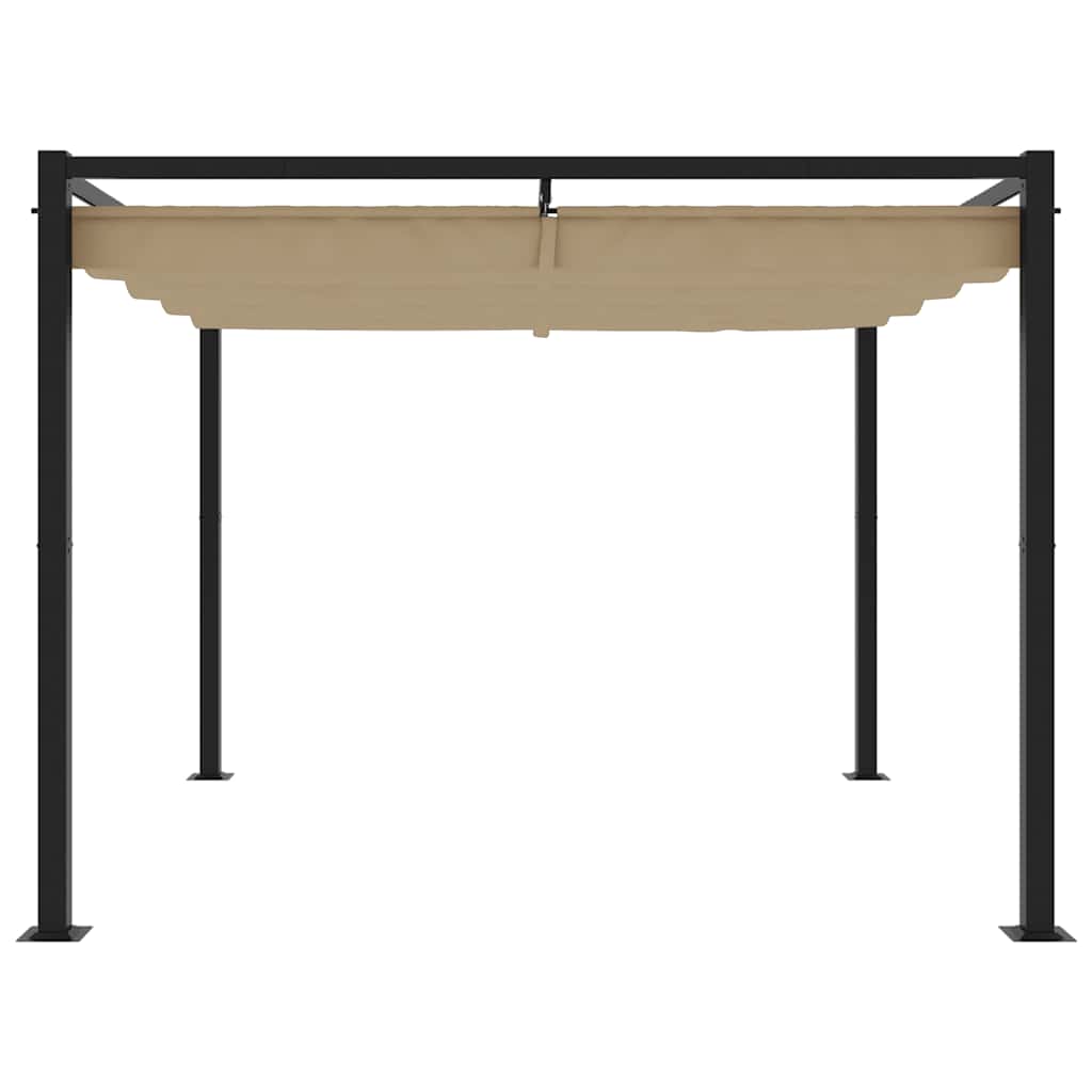 Gazebo de jardim com teto retrátil 3x3 m aço cinza