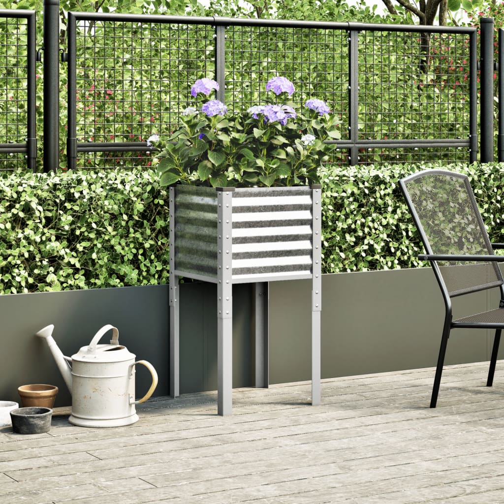 Vaso de jardim 45x45x88 cm aço galvanizado