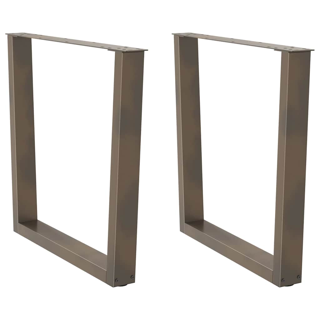 Pés para mesa de jantar em formato de v, 2 peças, aço natural, 80x(72-73,3) cm, aço