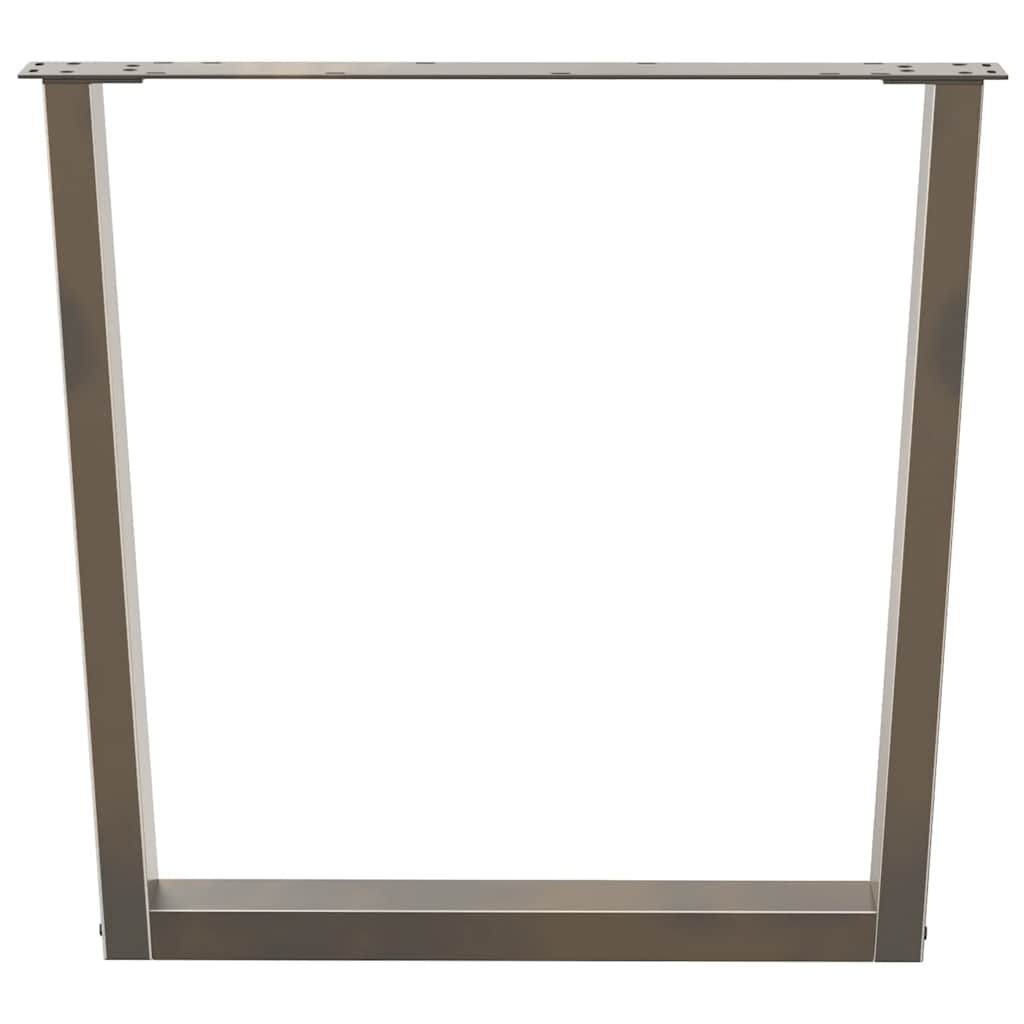Pés para mesa de jantar em formato de v, 2 peças, aço natural, 80x(72-73,3) cm, aço