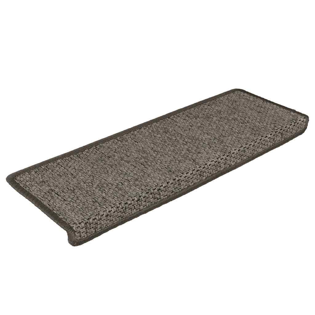 Tapetes escada adesivos aspeto sisal 15pcs 65x21x4 cinza e bege