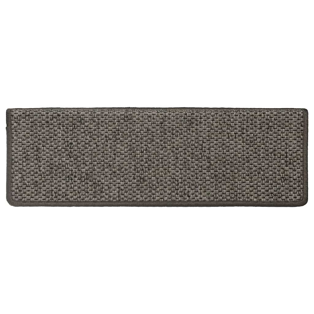 Tapetes escada adesivos aspeto sisal 15pcs 65x21x4 cinza e bege