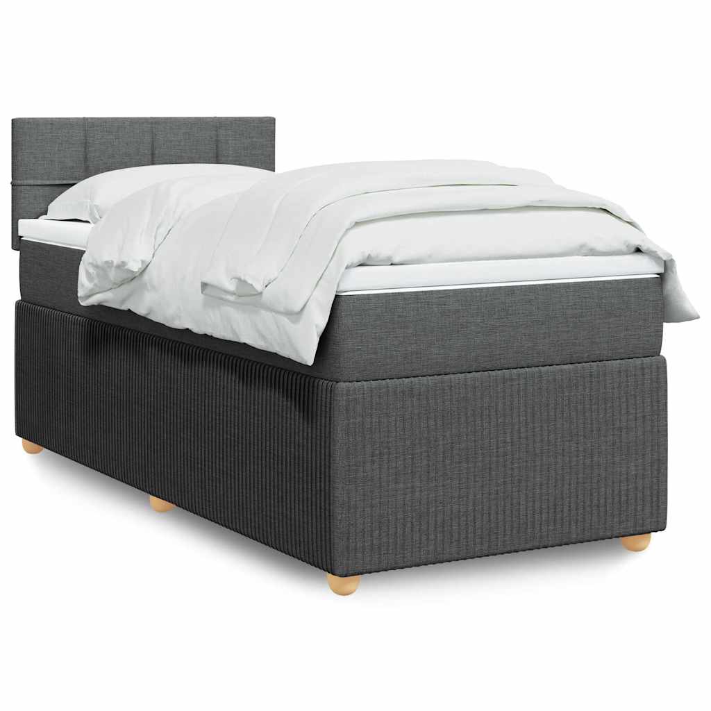 Cama com molas/colchão 90x200 cm tecido cinzento-escuro