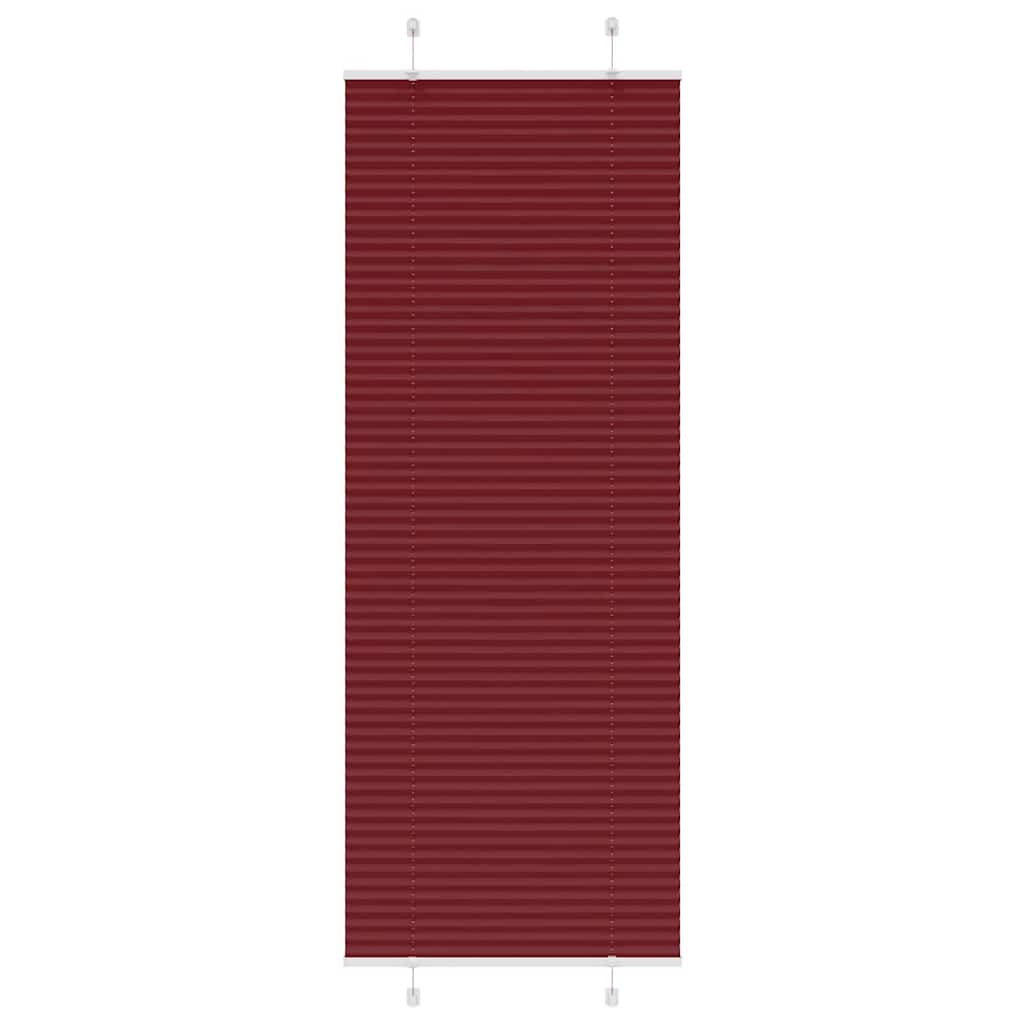 Plissado cego bordéus vermelho 75x200 cm largura tecido