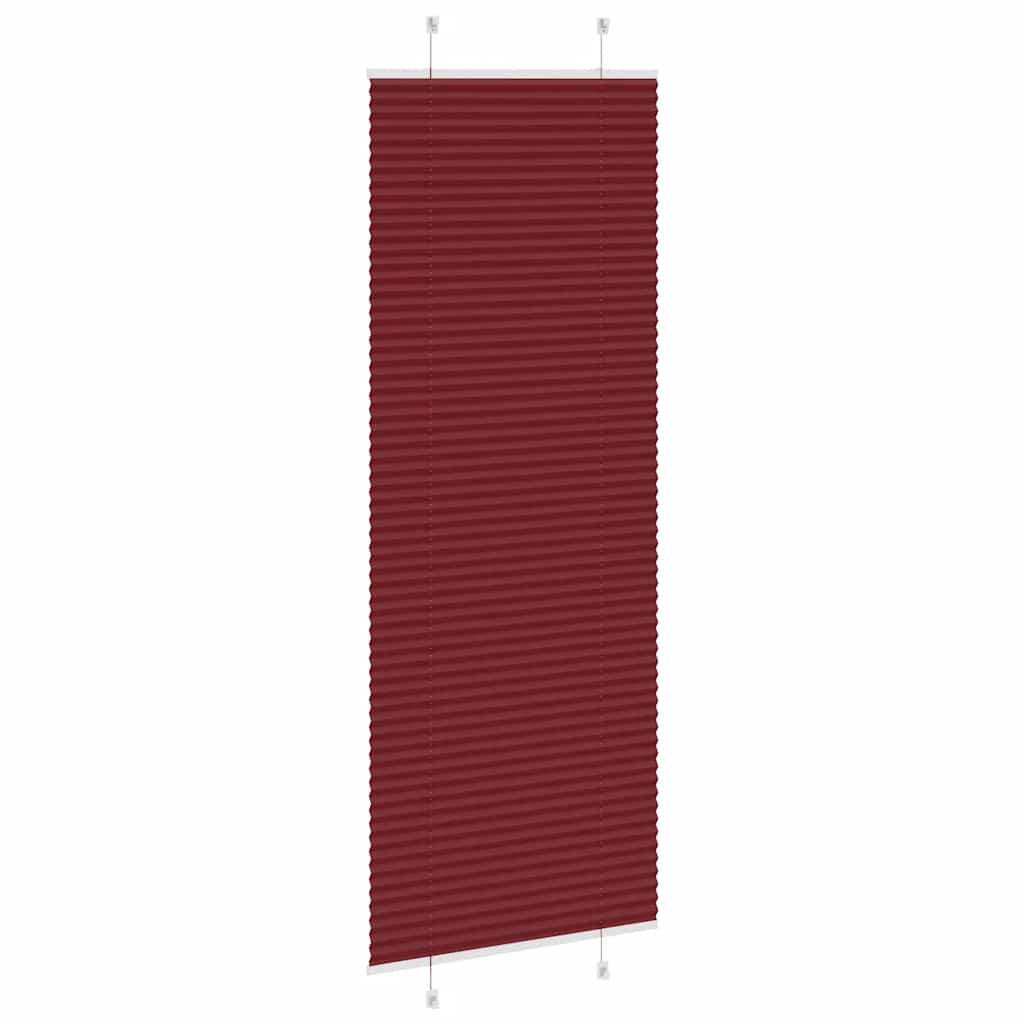 Plissado cego bordéus vermelho 75x200 cm largura tecido