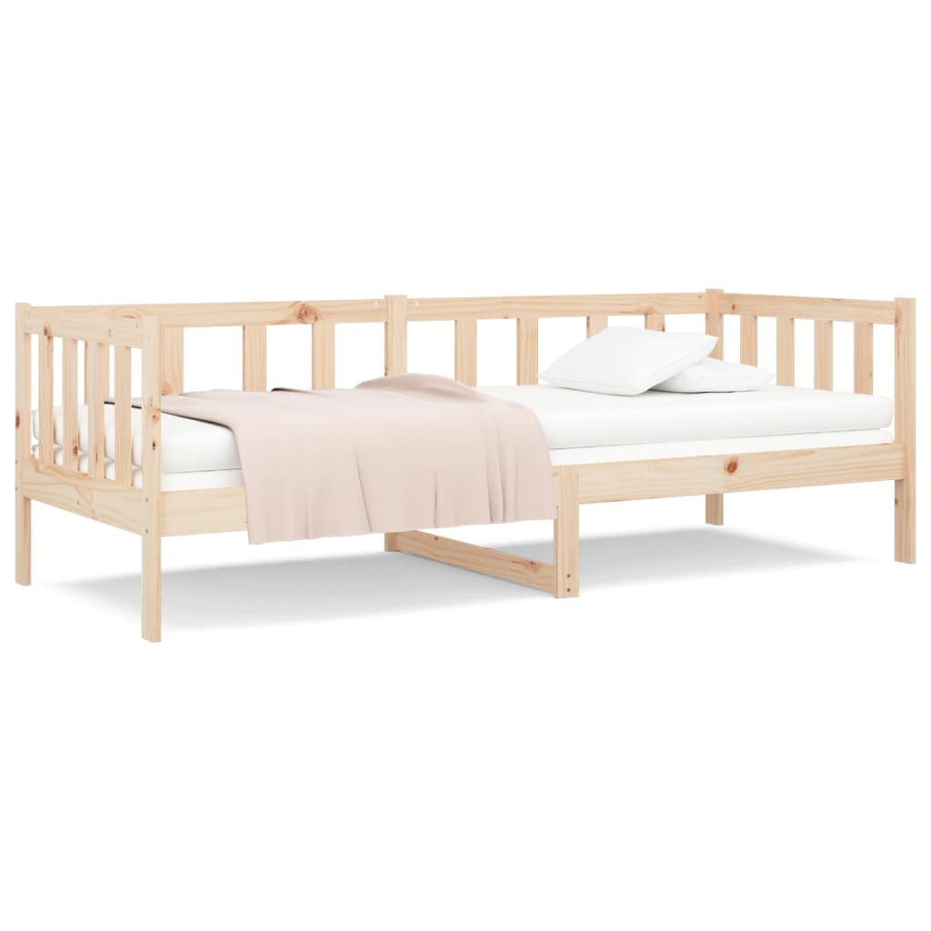 Sofá-cama sem colchão 90x190 cm madeira de pinho maciça