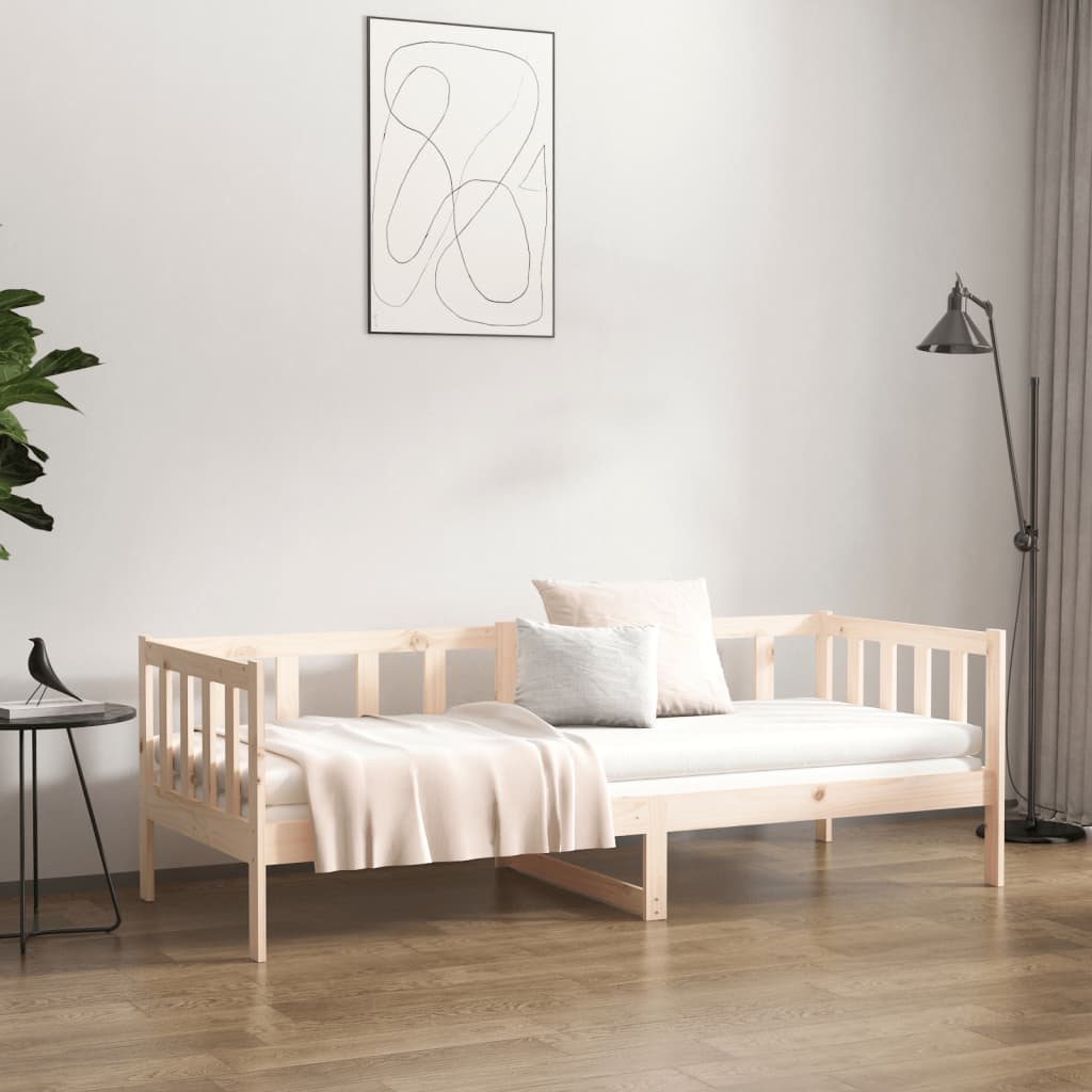 Sofá-cama sem colchão 90x190 cm madeira de pinho maciça