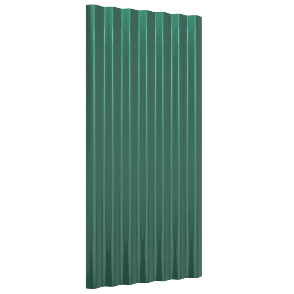 Painéis de telhado 36 pcs 80x36 cm aço galvanizado verde