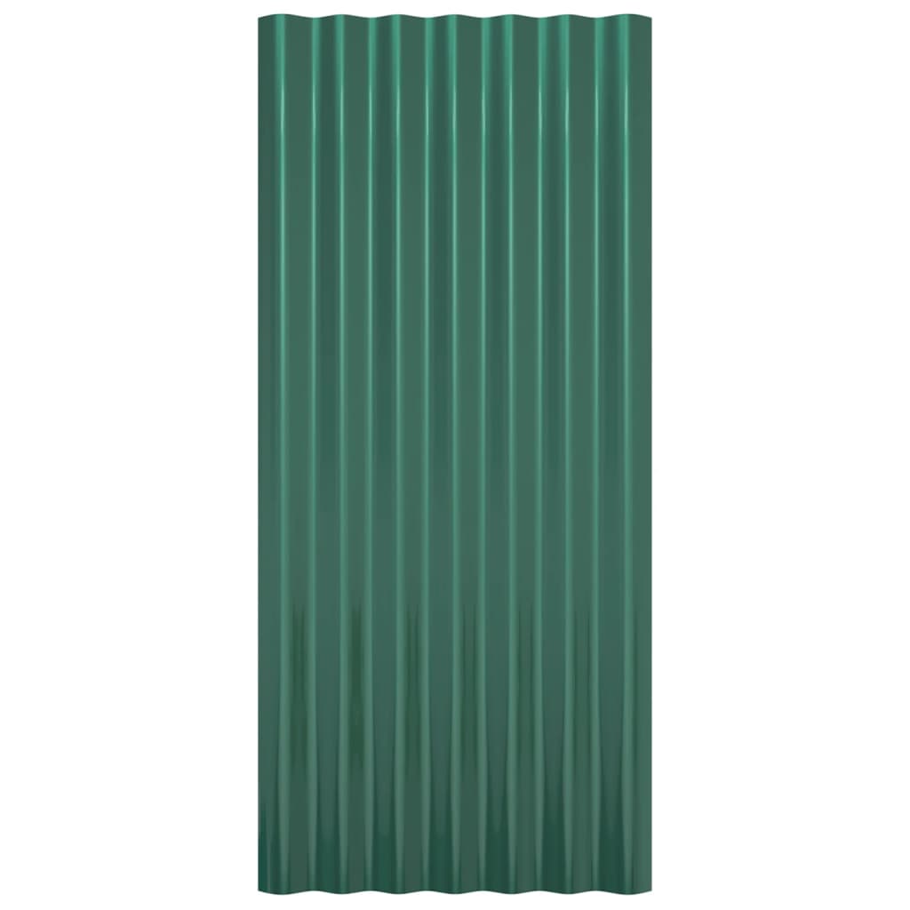 Painéis de telhado 36 pcs 80x36 cm aço galvanizado verde