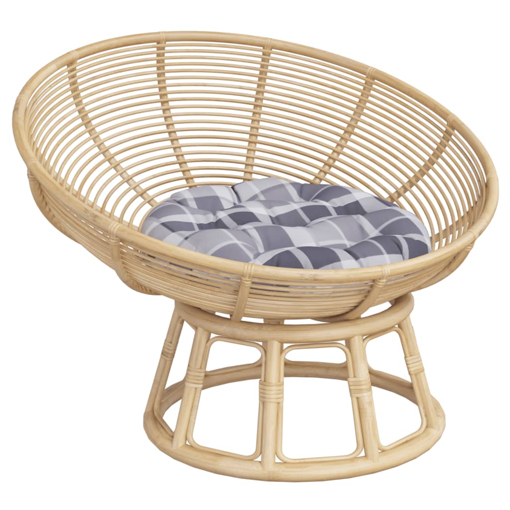 Almofadão redondo ø 60 x11 cm tecido oxford xadrez cinzento