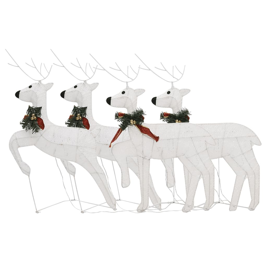 Renas de natal 4 pcs 80 luzes LED branco