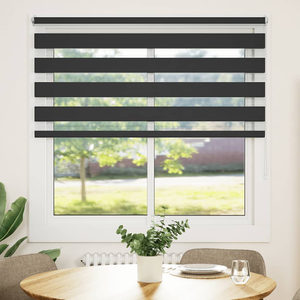 Cortina zebra, 120,9 x 175 cm, largura do tecido 116,7 cm, preta.