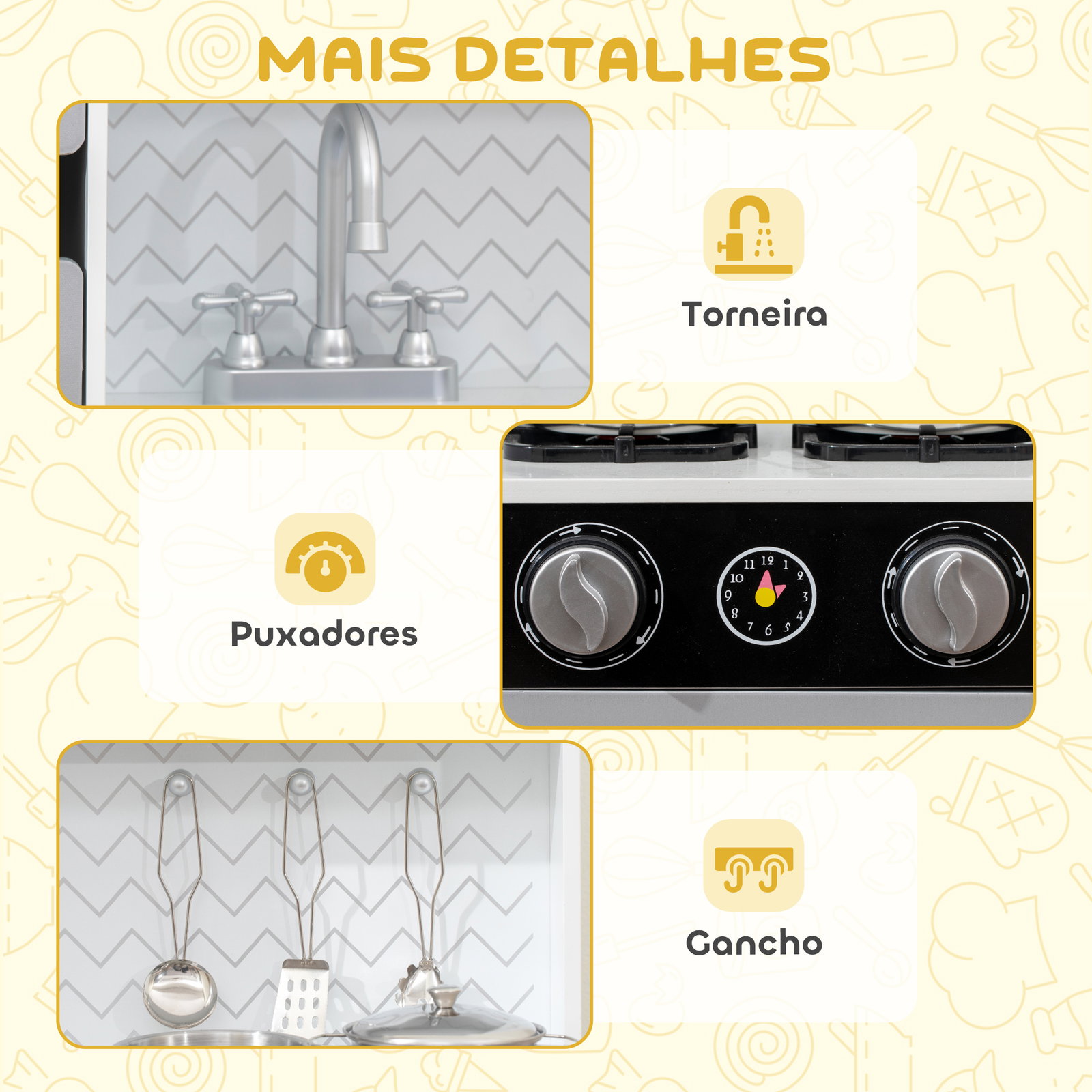 Cozinha de madeira com som acessórios em aço inoxidável micro-ondas, máquina de gelo cafeteira, máquina de lavar loiça 79,5x24x83,8 cm branco