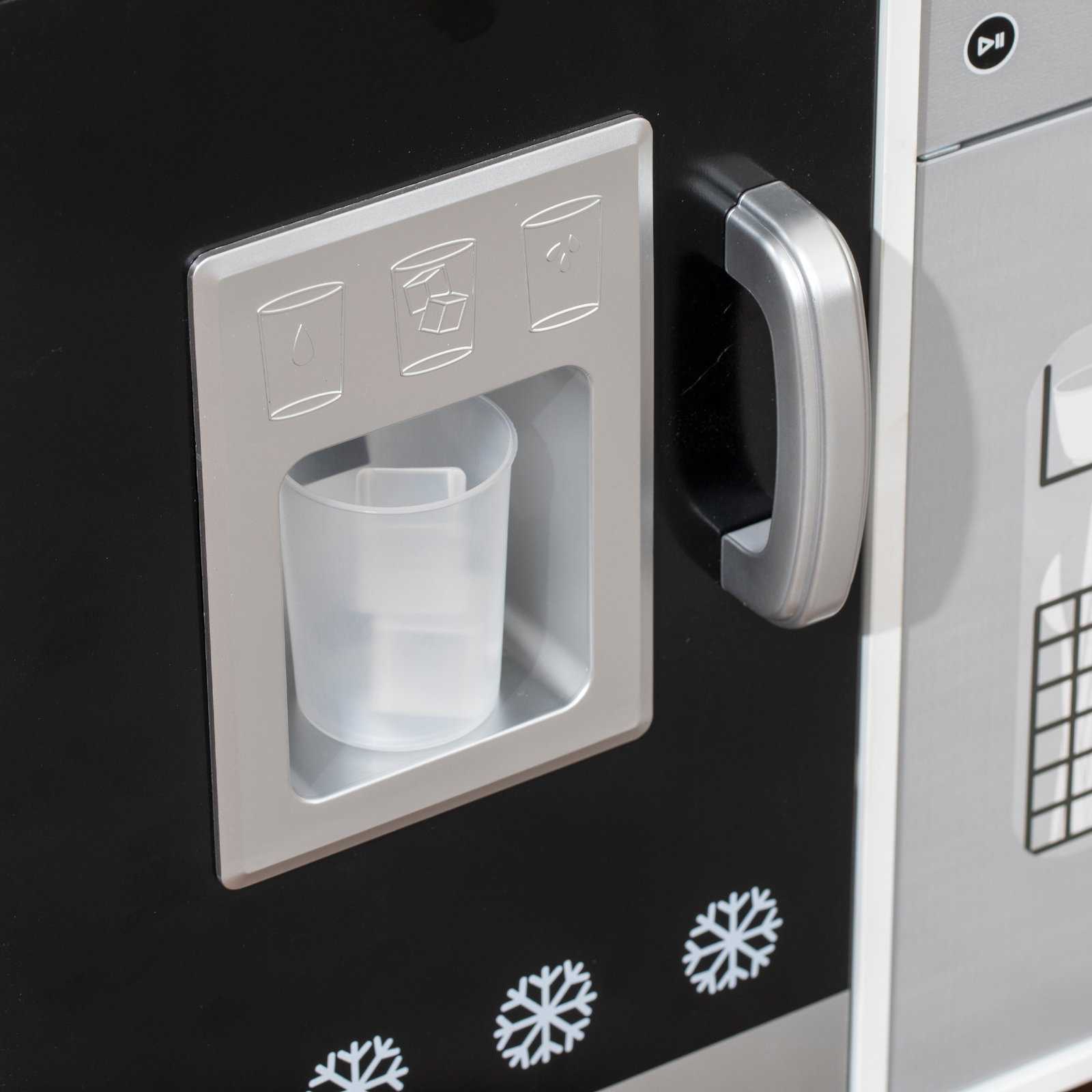 Cozinha de madeira com som acessórios em aço inoxidável micro-ondas, máquina de gelo cafeteira, máquina de lavar loiça 79,5x24x83,8 cm branco