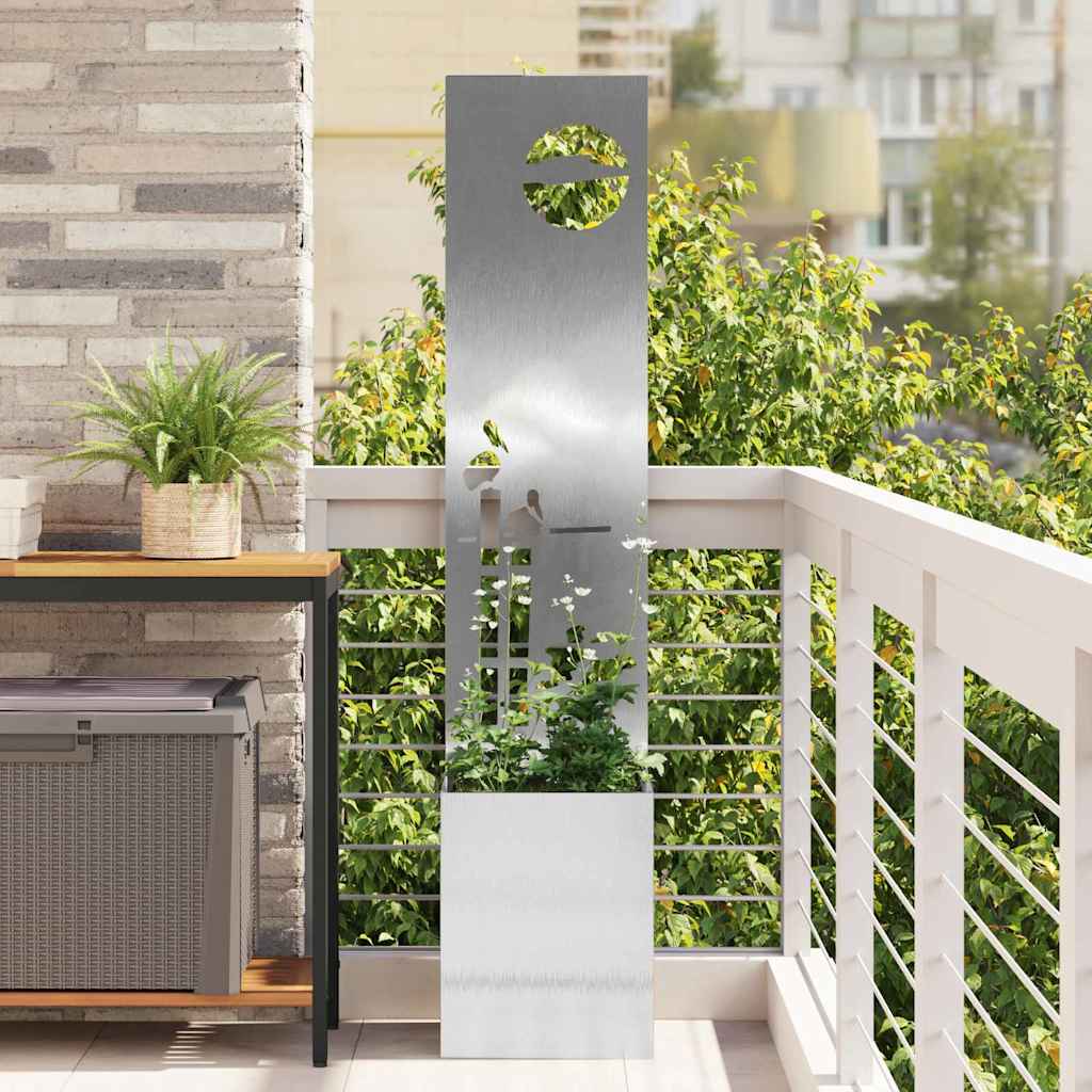 Tela de privacidade para jardim fretwork prata 32 x 32 x 150 cm