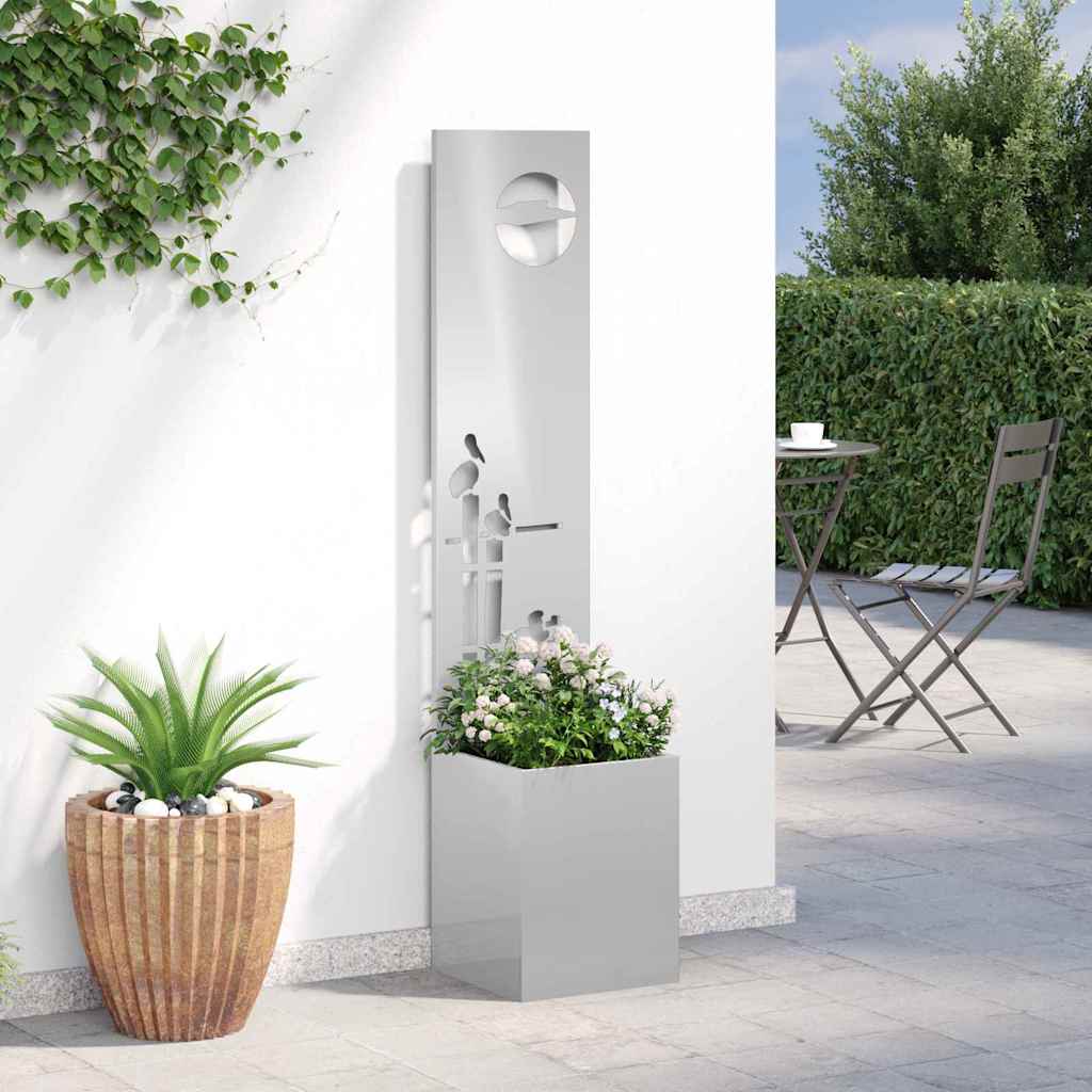 Tela de privacidade para jardim fretwork prata 32 x 32 x 150 cm