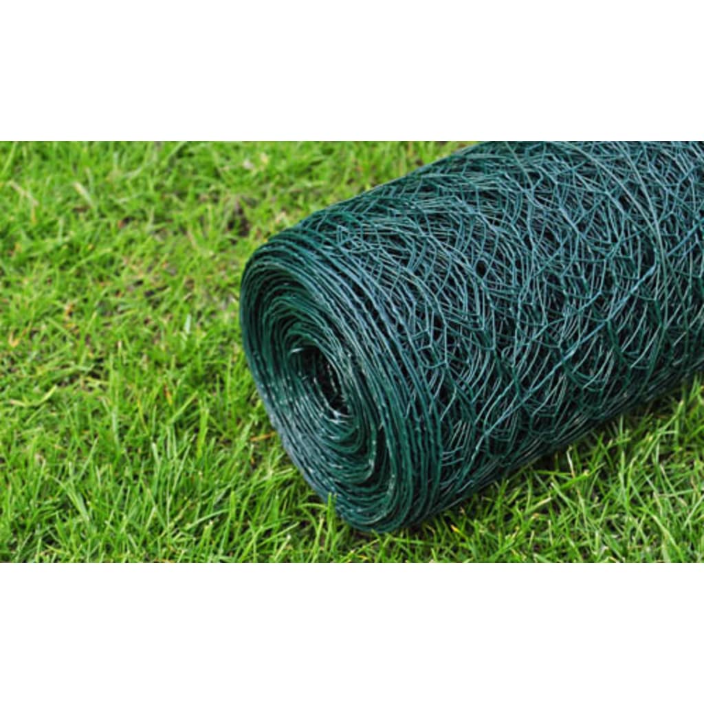 Cerca de arame galinheiro c/ revestimento em PVC 25x0,75m verde