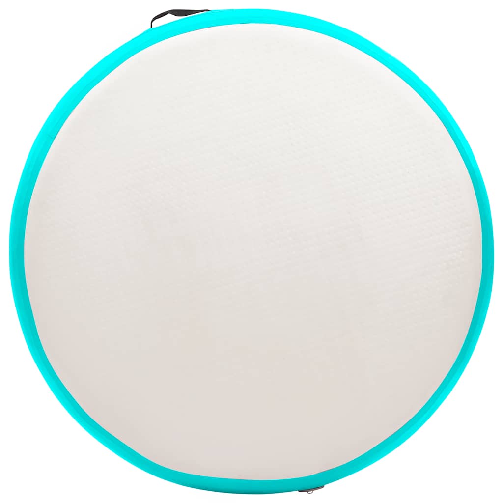Tapete de ginástica insuflável com bomba 100x100x10cm PVC verde