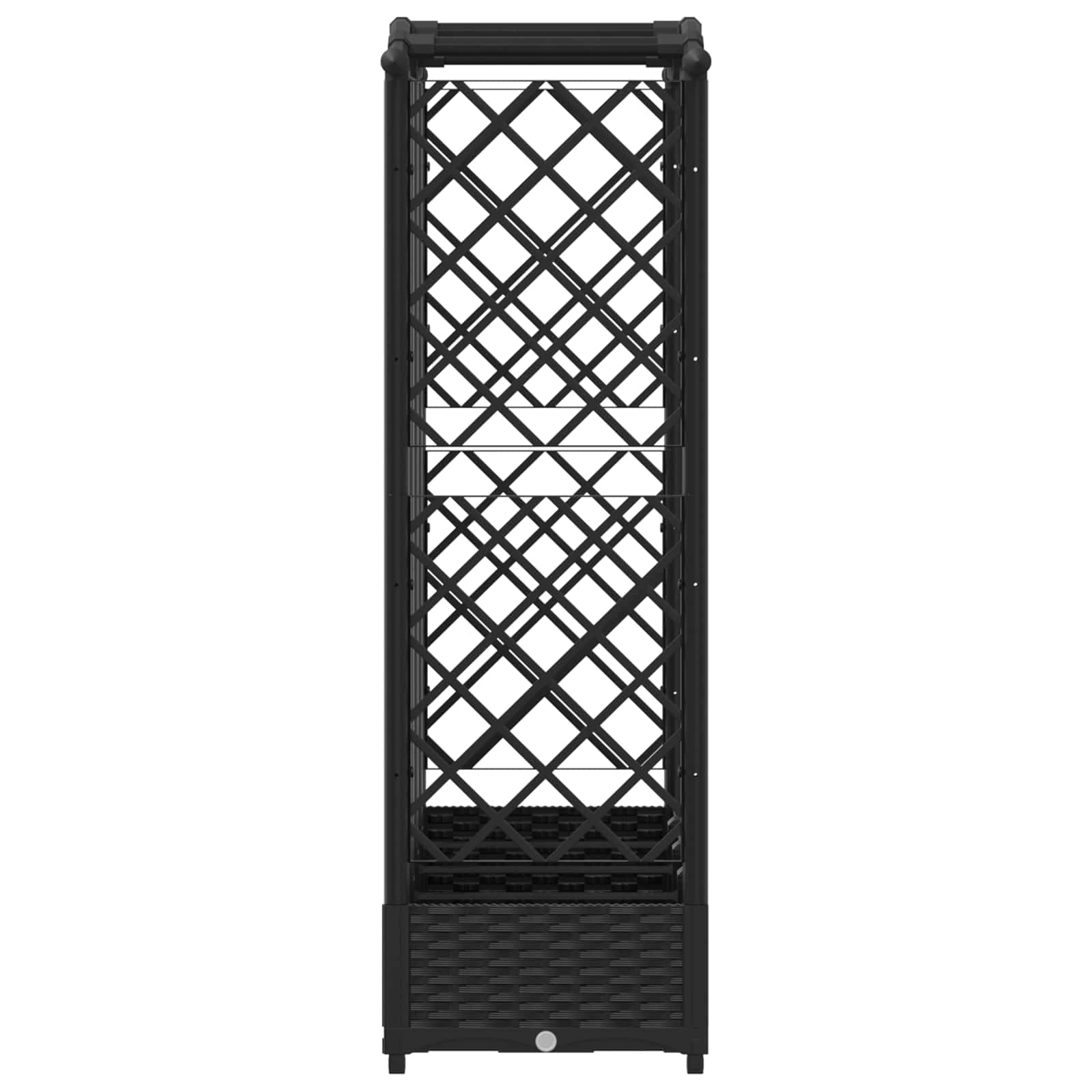 Cama elevada com treliça e telhado preto 203,5 x 40 x 123 cm PP