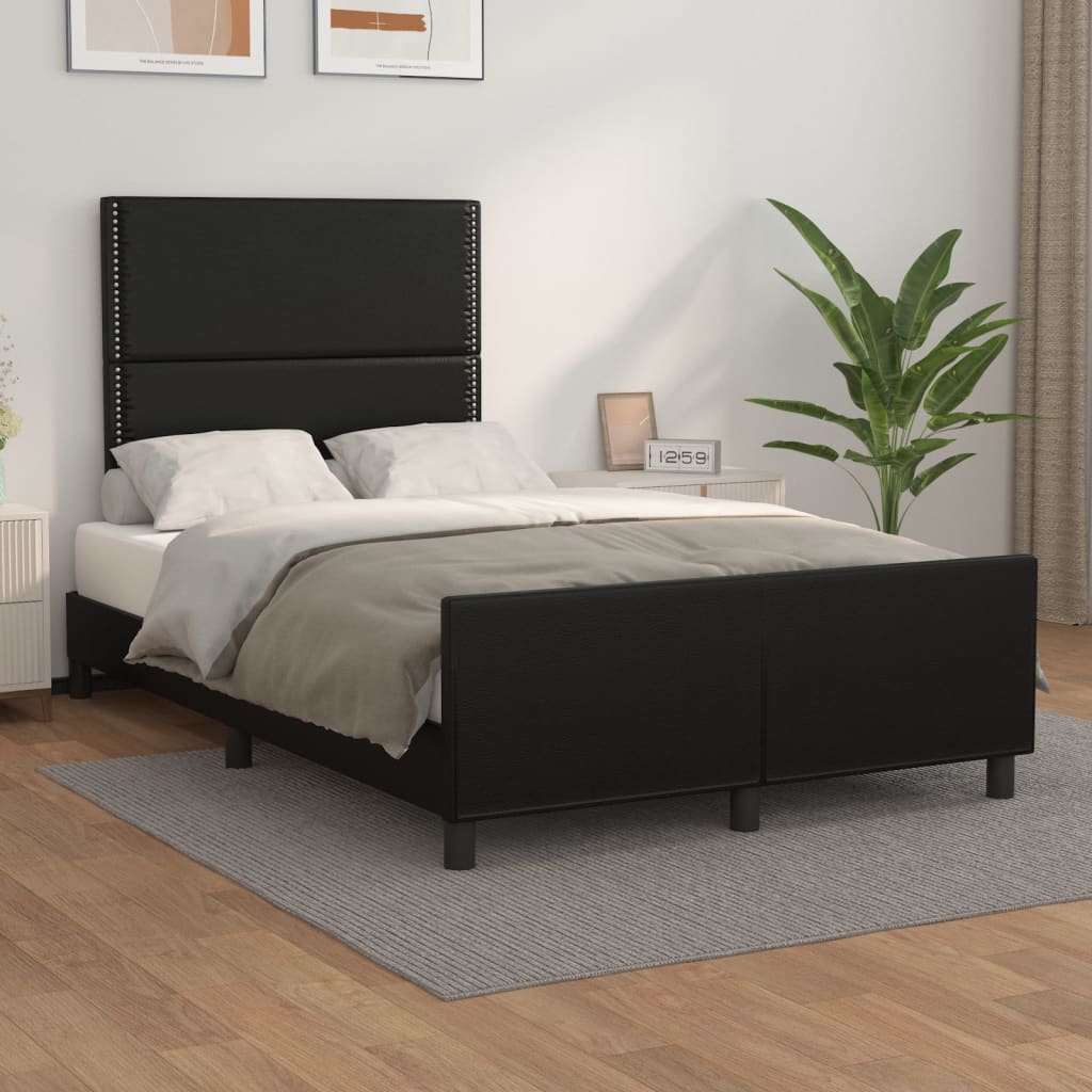 Estrutura de cama sem castanho colchão 120x190cm couro do falso