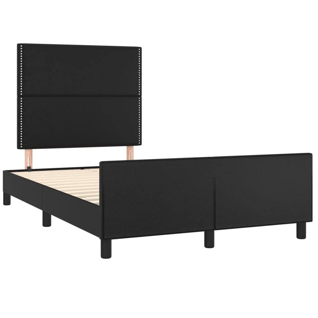 Estrutura de cama sem castanho colchão 120x190cm couro do falso