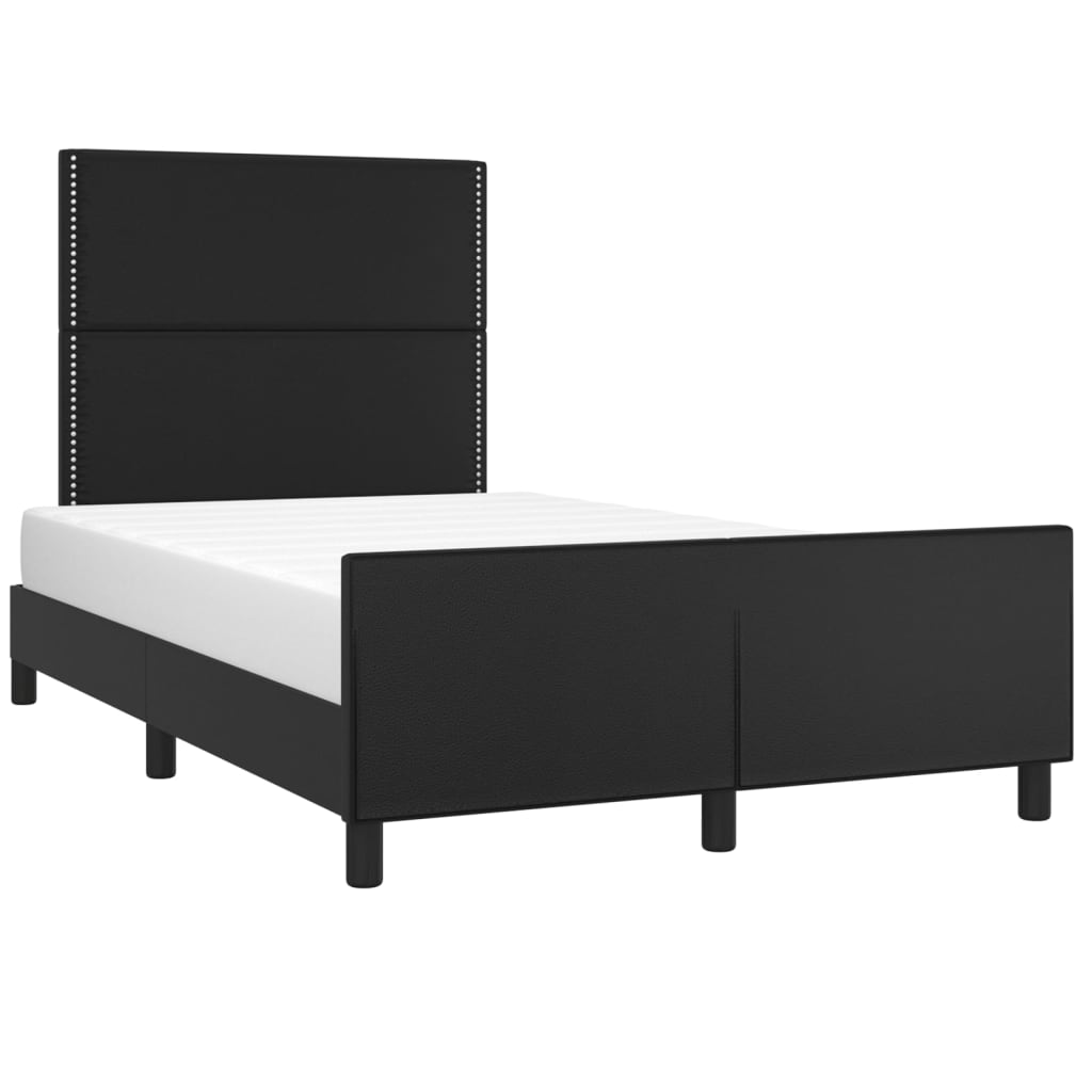 Estrutura de cama sem castanho colchão 120x190cm couro do falso