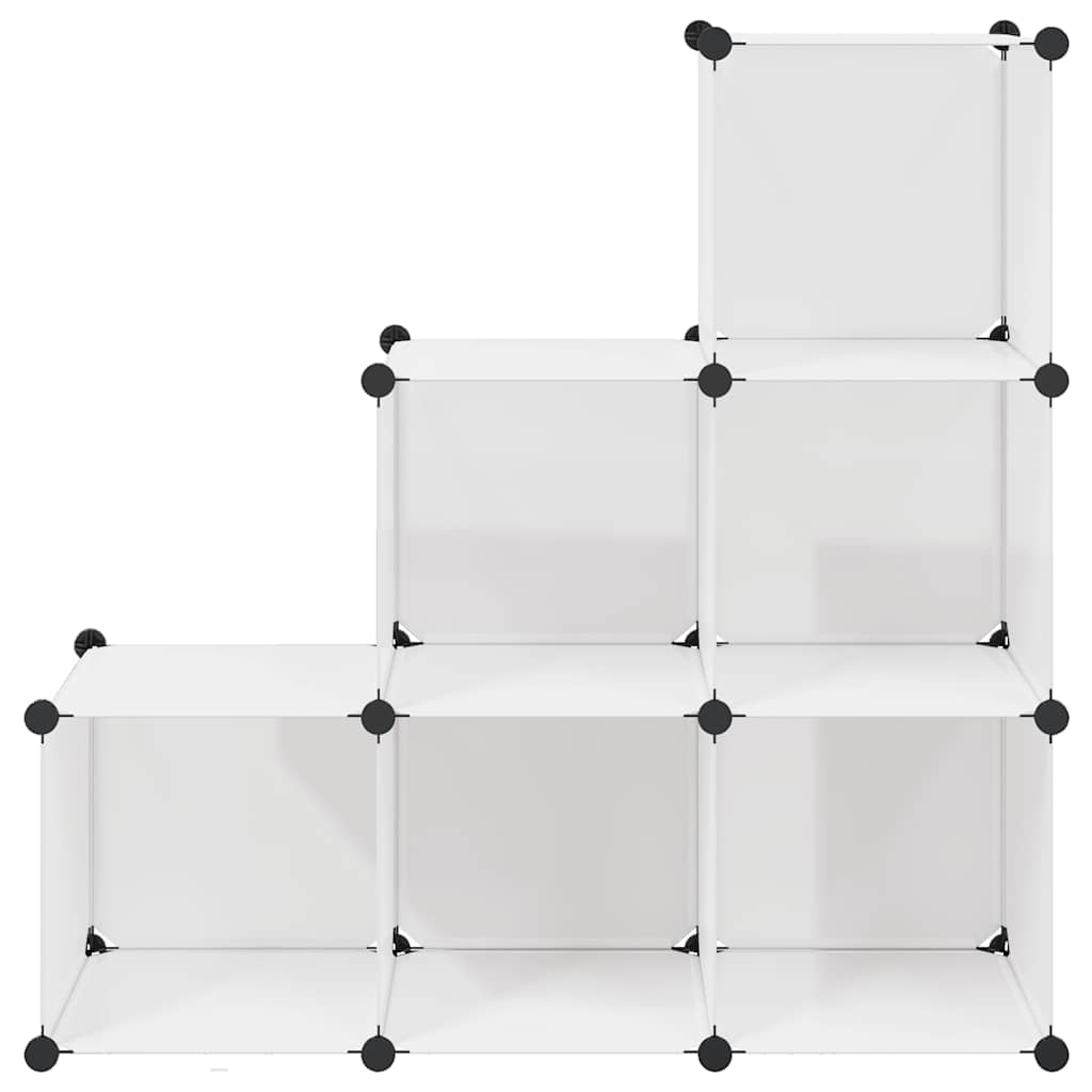 Cubos de arrumação com 6 compartimentos branco