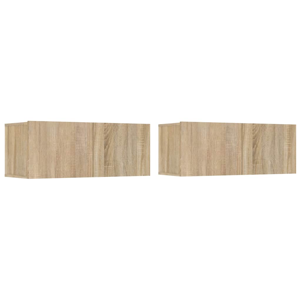 Armários TV 2 pcs 80x30x30 cm derivados madeira carvalho sonoma
