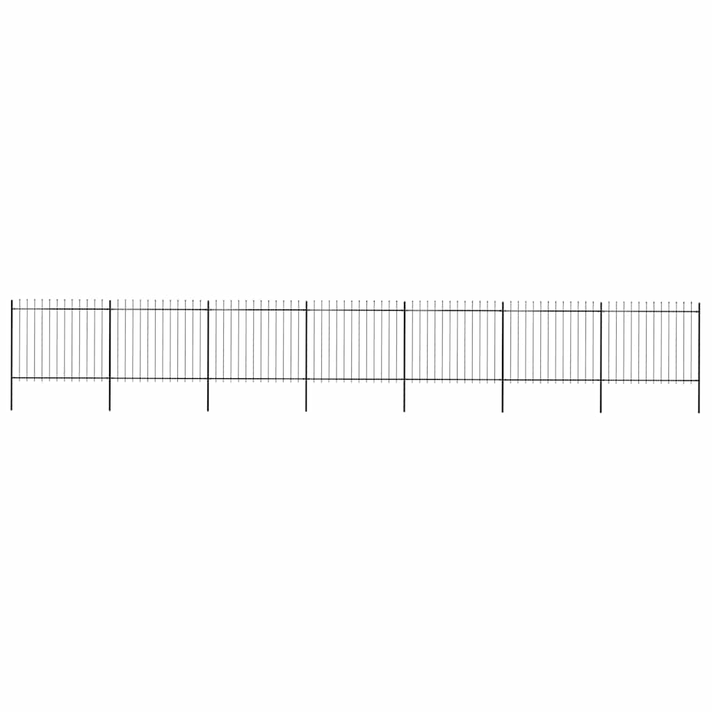 Cerca de jardim com ponta de lança em aço 1172x150 cm, preta
