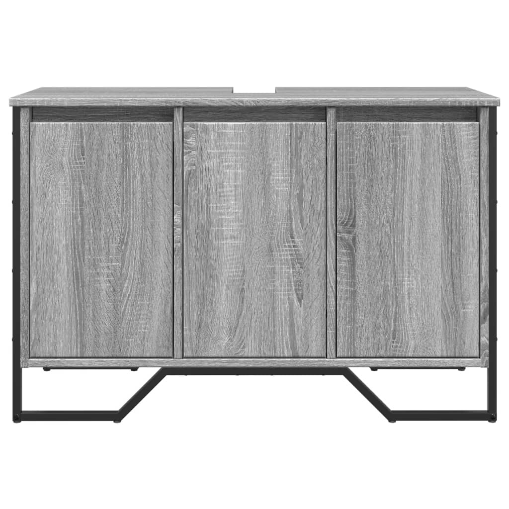 Móvel p/ lavatório 91x35x60cm derivados madeira cinzento sonoma
