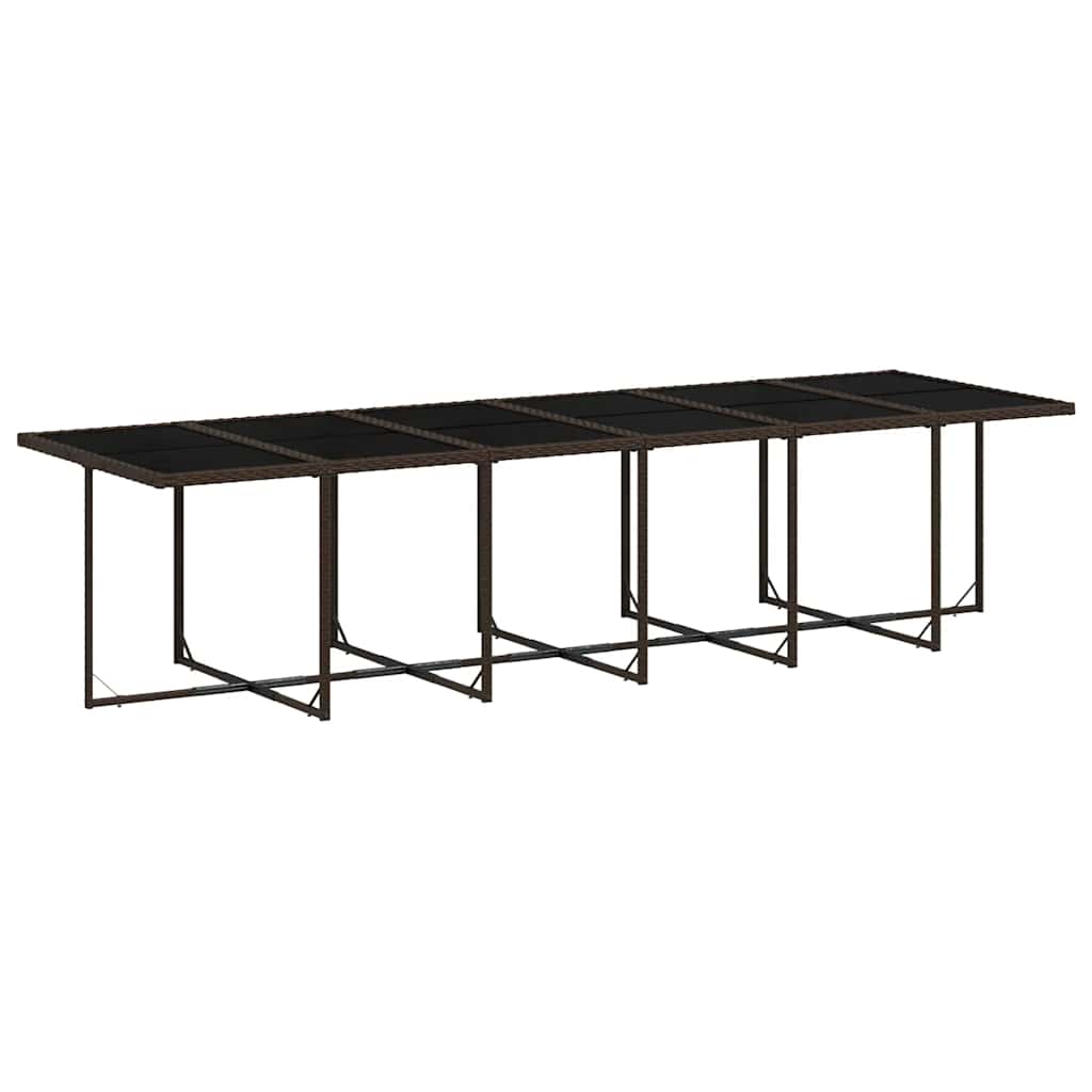 13 Pcs conjunto jantar p/ jardim c/ almofadões vime PE castanho
