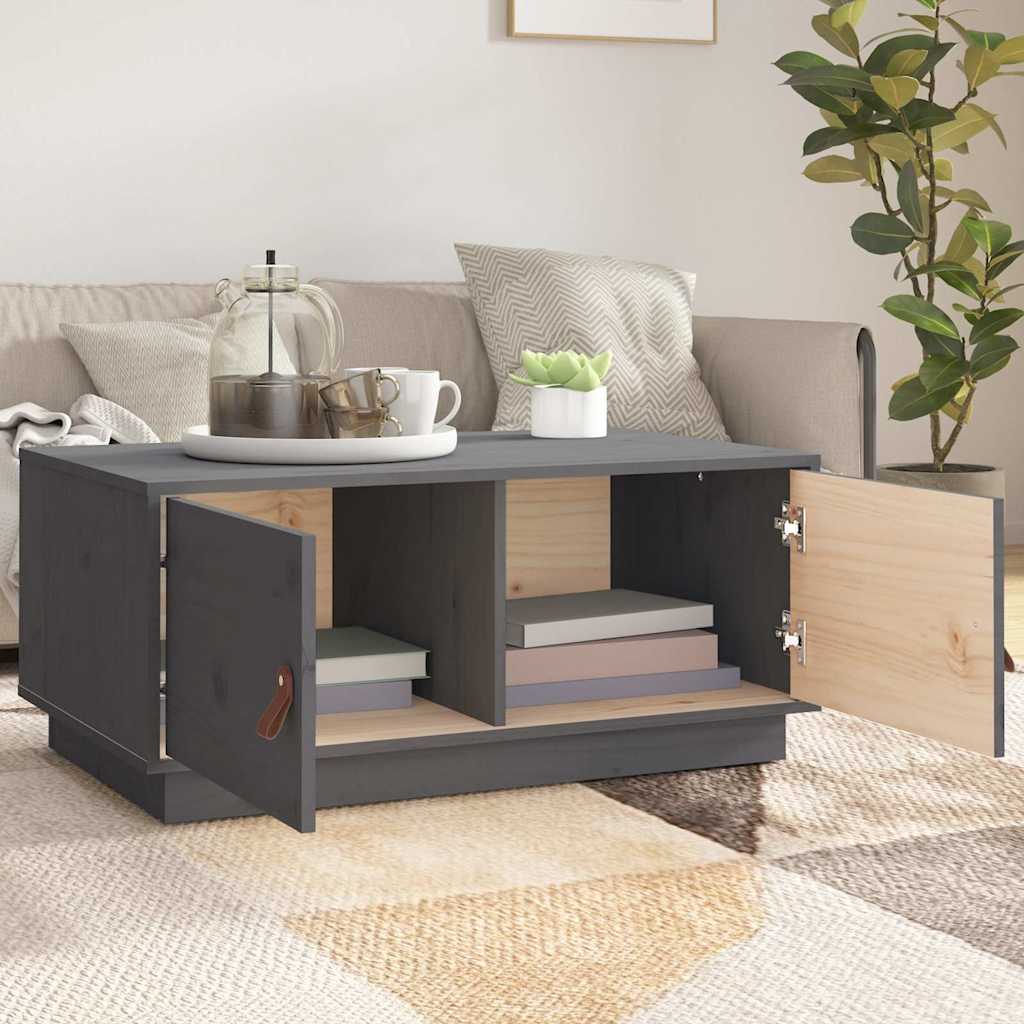 Mesa de centro 80x50x35 cm pinho maciço cinza