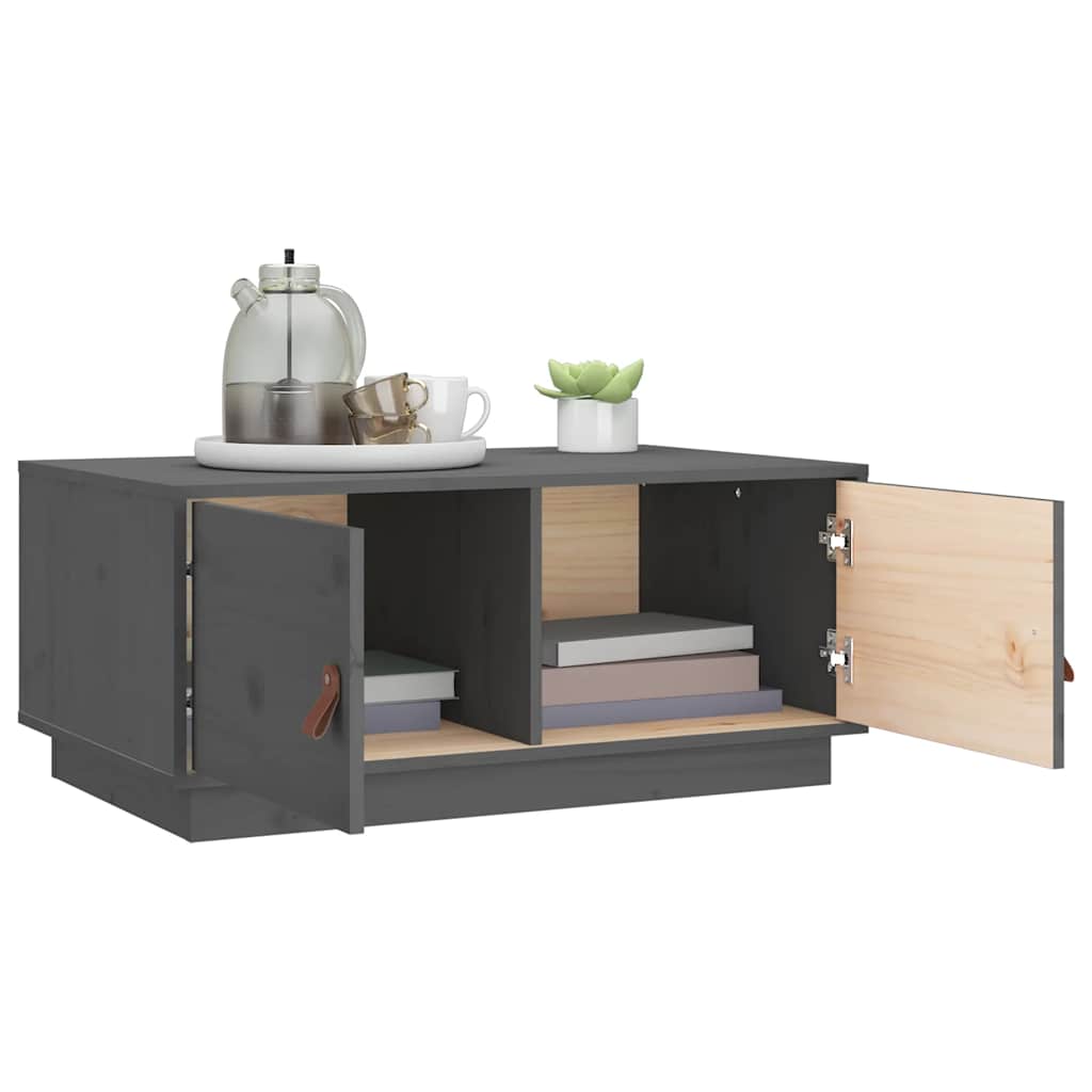 Mesa de centro 80x50x35 cm pinho maciço cinza