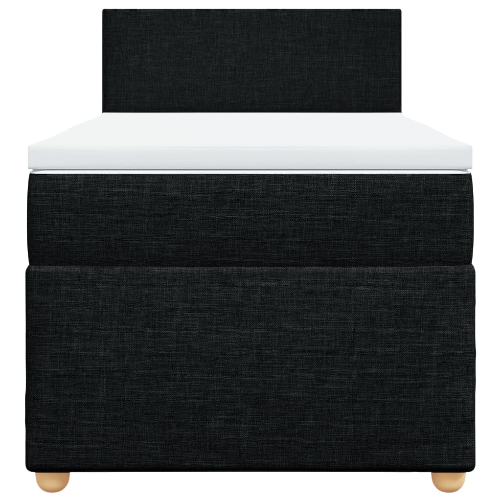 Cama com molas/colchão 90x190 cm tecido preto