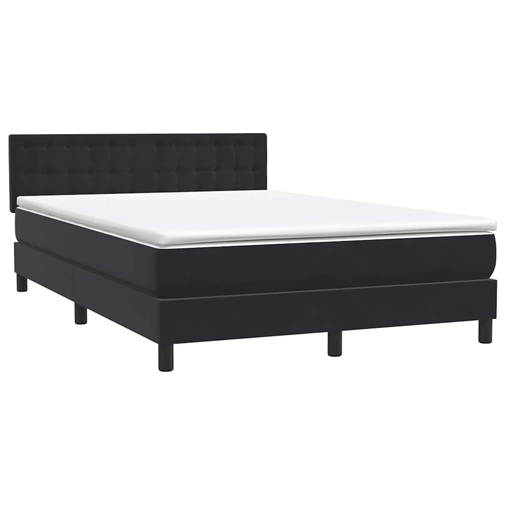 Cama com molas/colchão 160x210 cm veludo preto