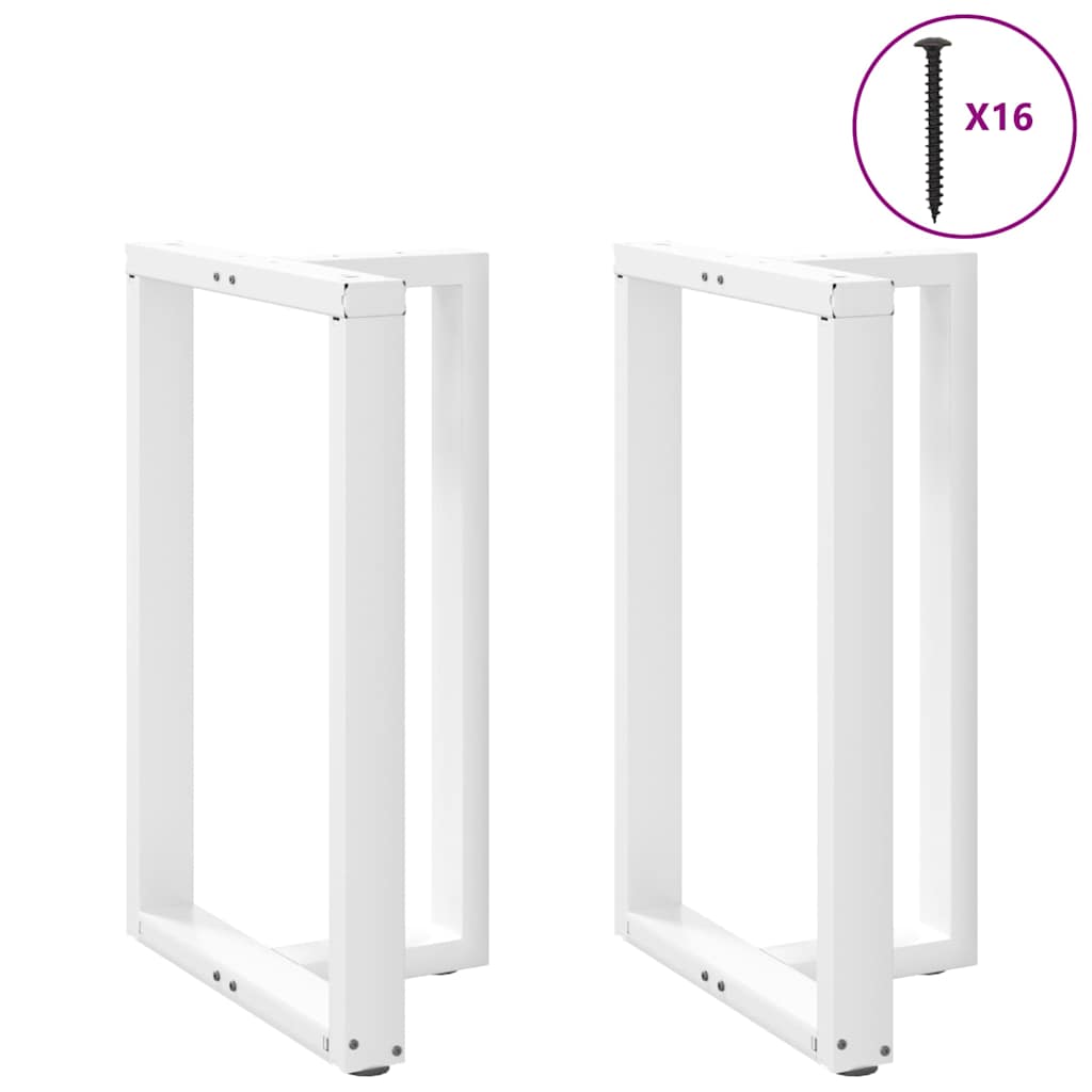 Pés de mesa de bar em forma de t, 2 peças, branco, 60x35x(90-91) cm, aço