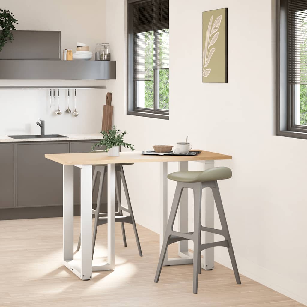 Pés de mesa de bar em forma de t, 2 peças, branco, 60x35x(90-91) cm, aço