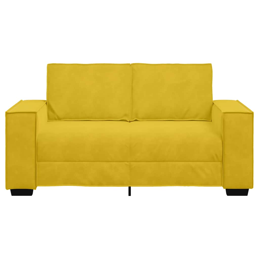 Sofá de 2 lugares veludo 160x78x84 cm amarelo