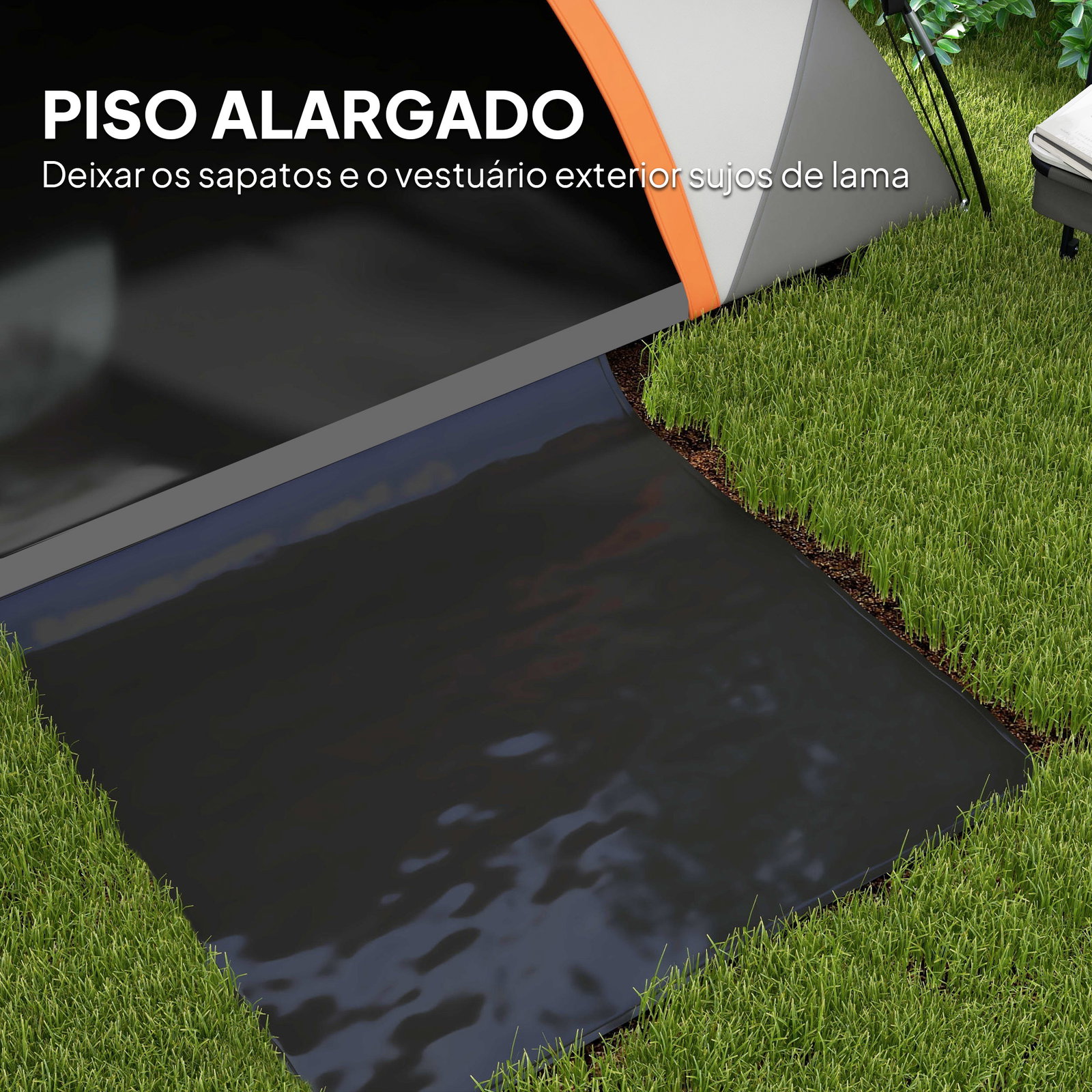 Tenda de campismo dobrável para 1-2 pessoas com janela e bolsa de transporte impermeável 3000 mm 210x110x150 cm laranja