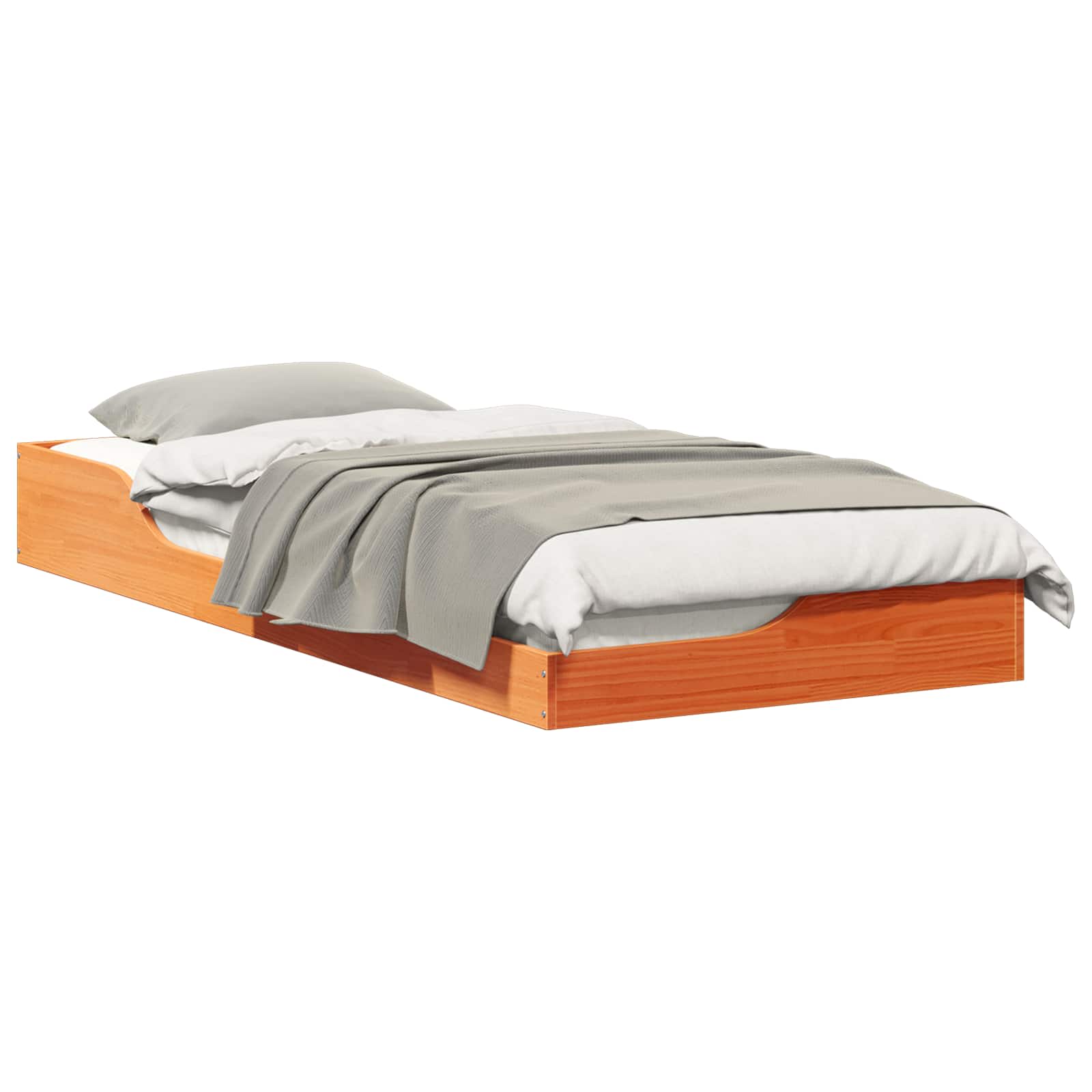 Estrutura da cama marrom cera 100 x 210 cm