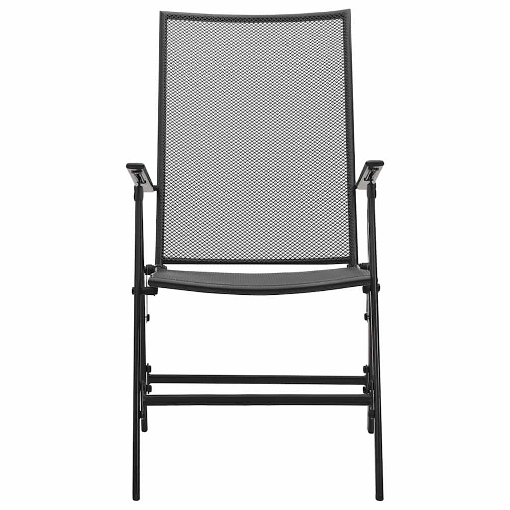 Cadeiras em rede dobráveis 4 pcs aço antracite
