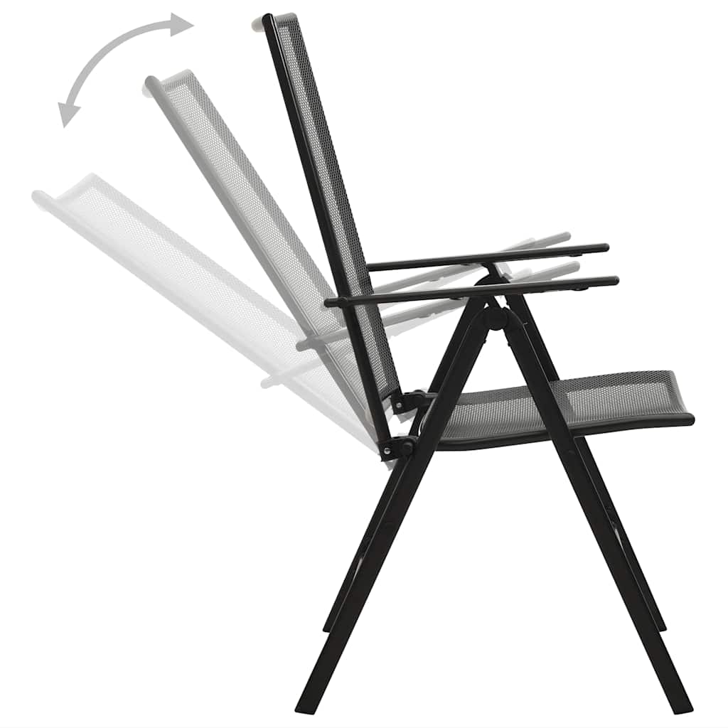 Cadeiras em rede dobráveis 4 pcs aço antracite