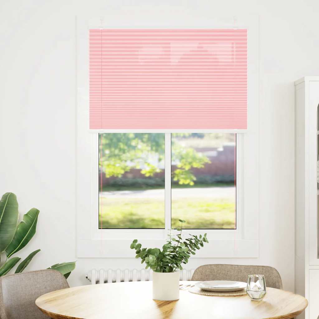 Rosa plissada cega 85x150 cm largura tecido 84,4 cm poliéster