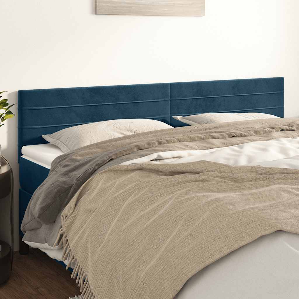 Cabeceiras azul-escuro 200x5x78/88 cm veludo