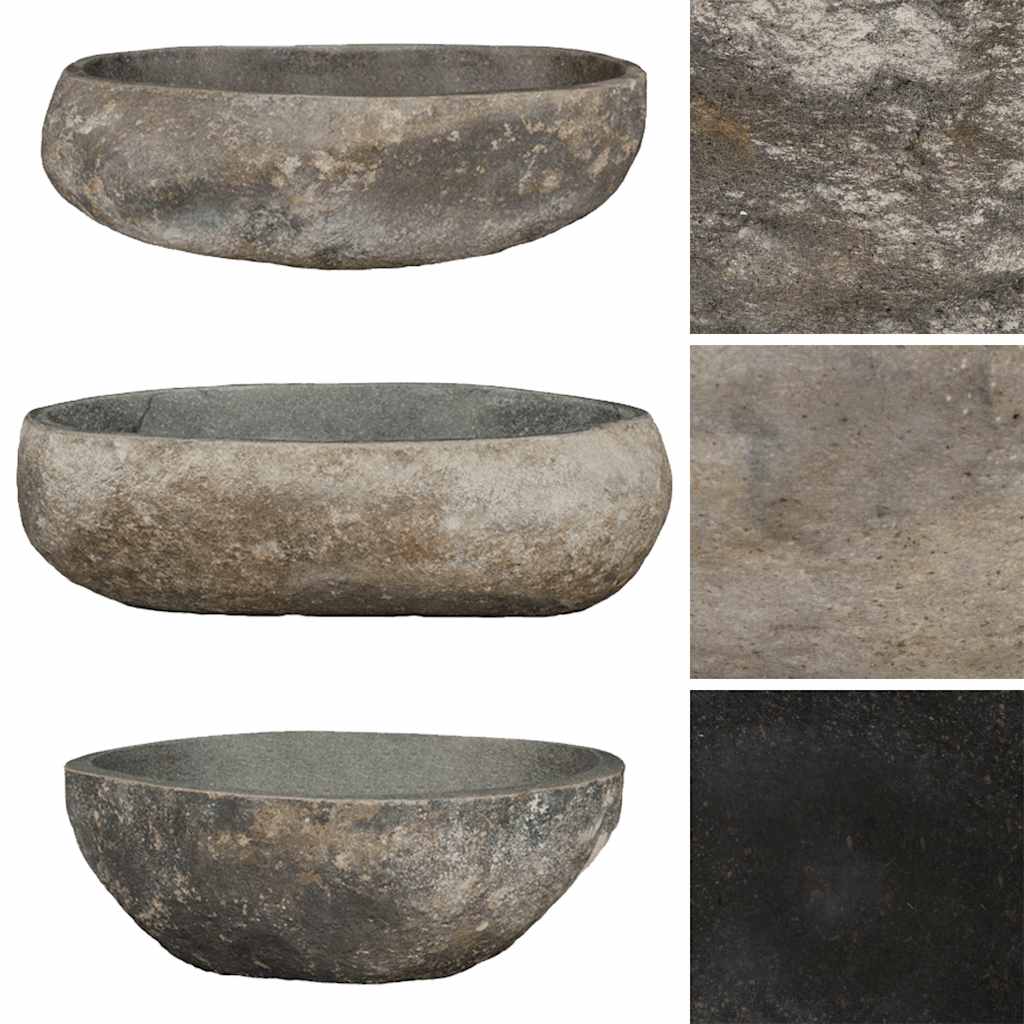Lavatório de pedra do rio oval (45-53)x(34-41) cm