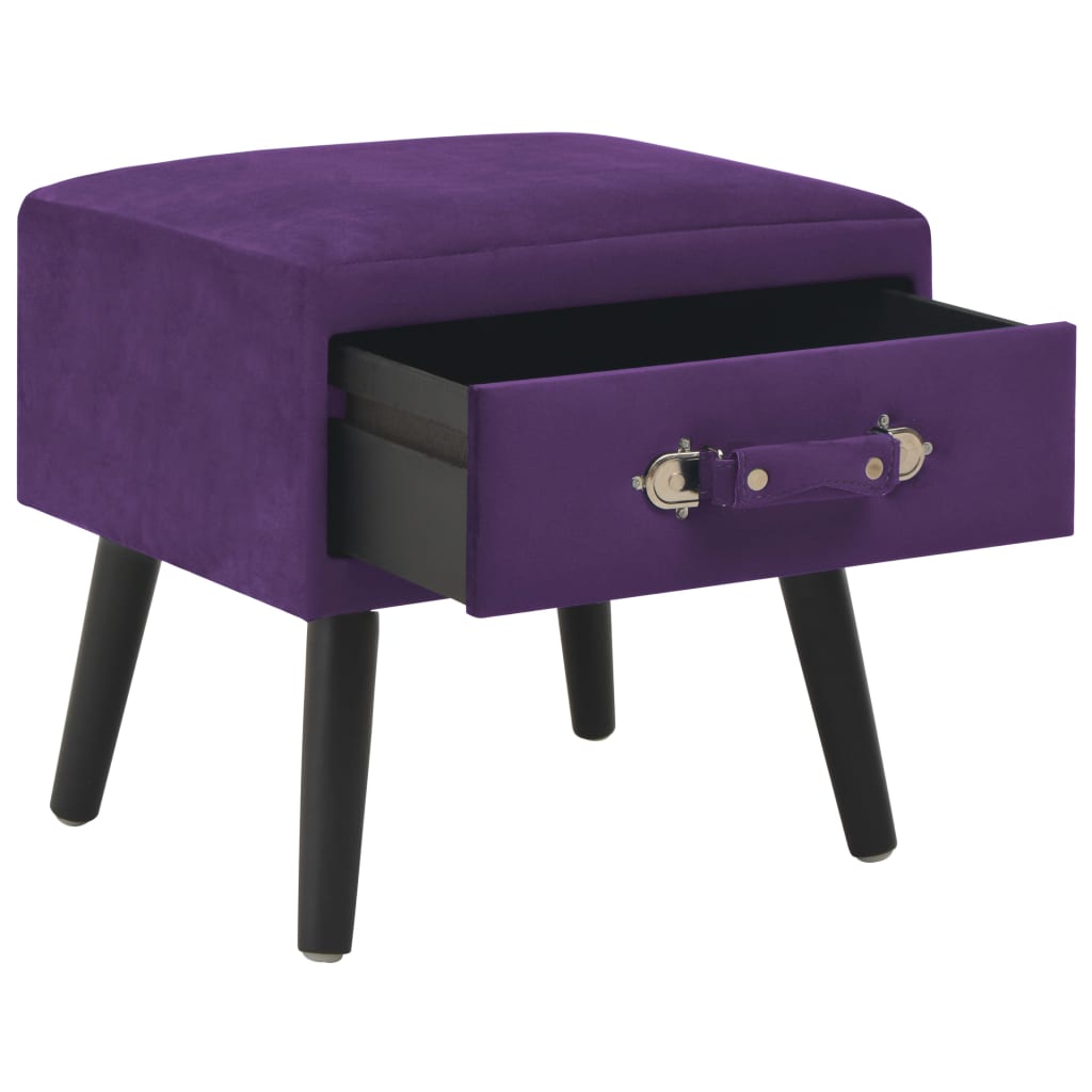 Mesas-de-cabeceira 2 pcs 40x35x40 cm veludo roxo-escuro