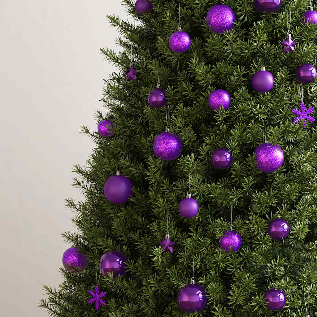 111 Pcs conjunto de enfeites de natal poliestireno roxo