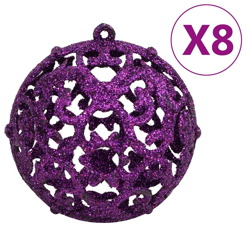 111 Pcs conjunto de enfeites de natal poliestireno roxo