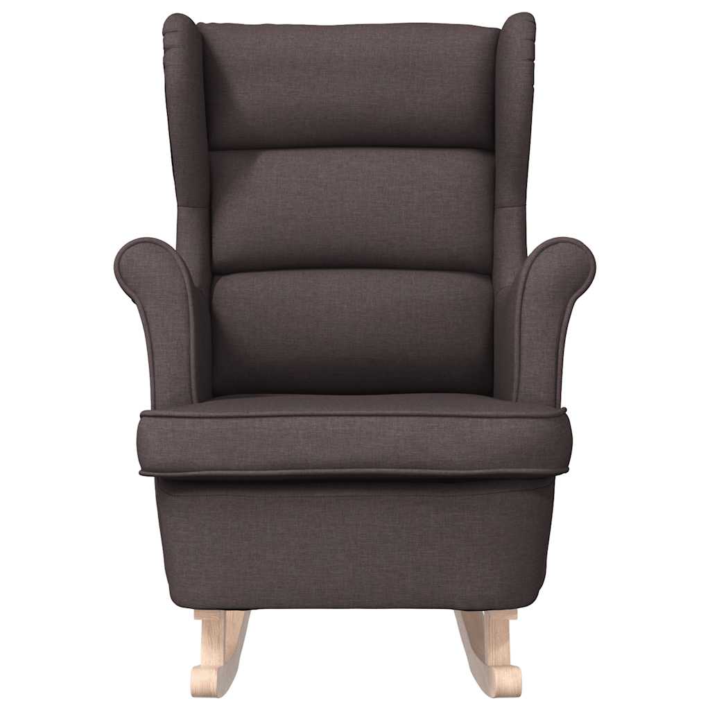 Cadeira de baloiço 74x90x102 cm tecido castanho-escuro