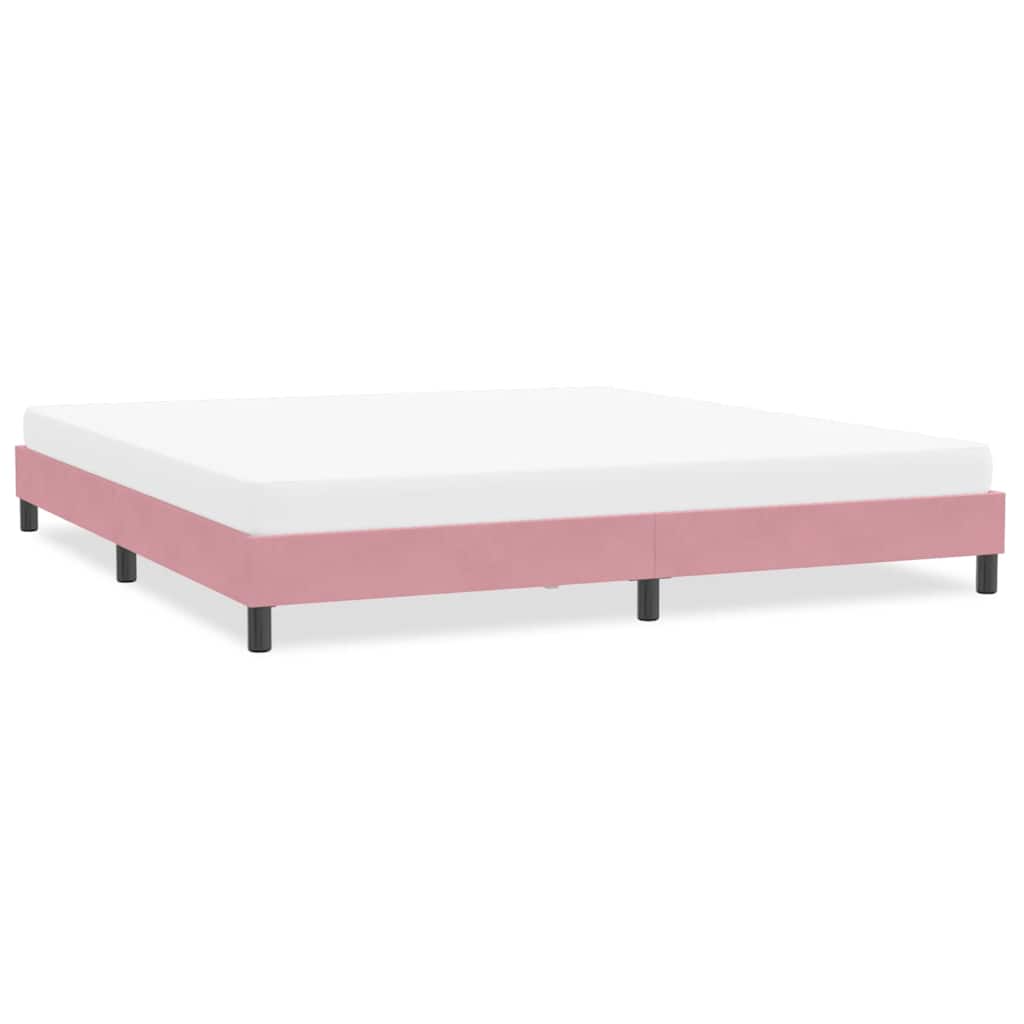 Estrutura de cama sem colchão 200x220 cm veludo rosa